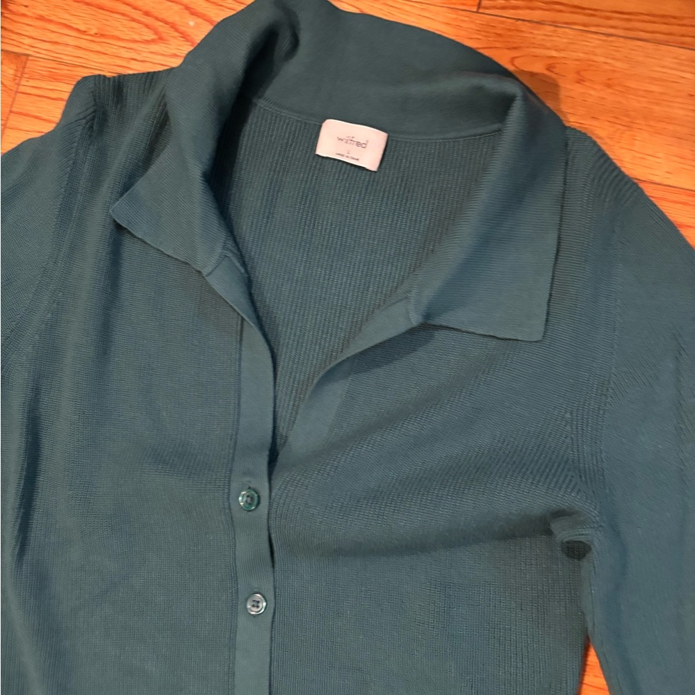 Wilfred Deep Teal Knit Cardigan